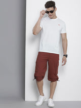 Men's White Casual Regular Fit Printed Half Sleeves Tshirt
