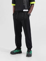 Men's Black Casual Loose Fit Solid Jogger