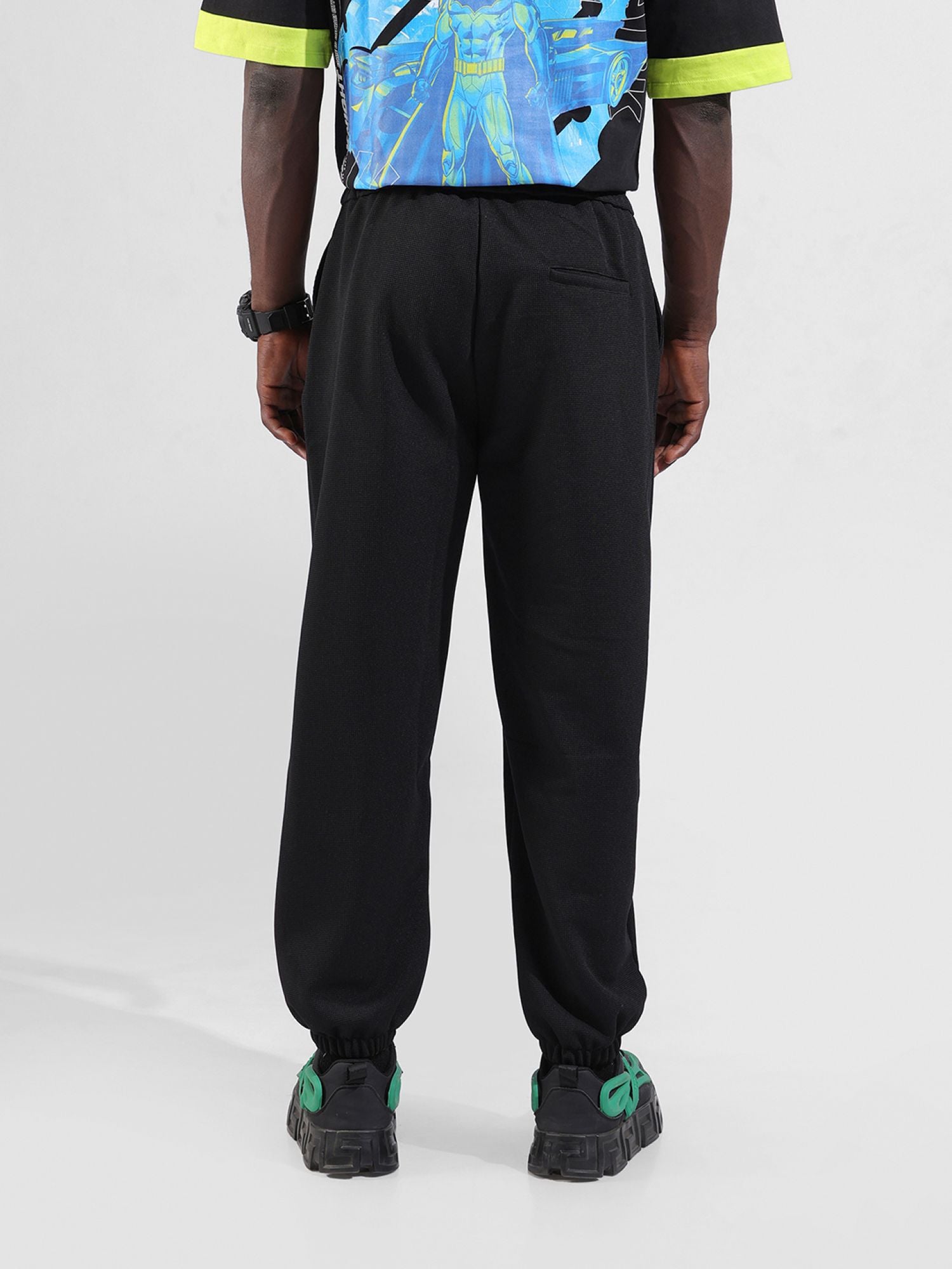 Men's Black Casual Loose Fit Solid Jogger