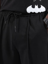 Men's Black Casual Loose Fit Solid Jogger