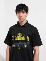 Men's Black Casual Baggy Fit Round Neck Half Sleeves Shirt