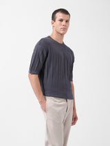 Men's Grey Casual Oversized Fit Solid Half Sleeves Tshirt