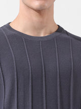 Men's Grey Casual Oversized Fit Solid Half Sleeves Tshirt
