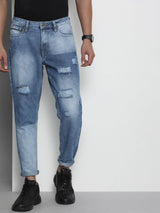 Men's Dad Fit Distressed Mid Rise Jeans