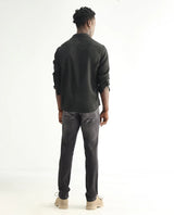 Men's Grey Casual Slim Fit Solid Jeans