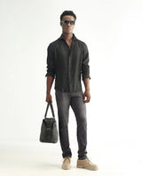 Men's Grey Casual Slim Fit Solid Jeans
