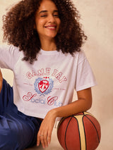 Women's White Cropped Boxy Tshirt with Graphic