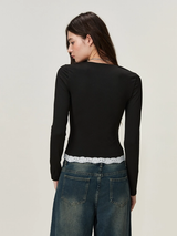 Women's Black Casual Regular Fit Solid Full Sleeves Top