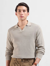Men's Slim Fit Textured Polo Collar Tshirt
