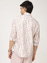 Men's Red Casual Regular Fit Printed Full Sleeves Shirt