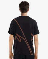 Men's Black Casual Regular Fit Printed Half Sleeves Tshirt