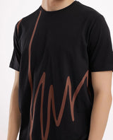 Men's Black Casual Regular Fit Printed Half Sleeves Tshirt