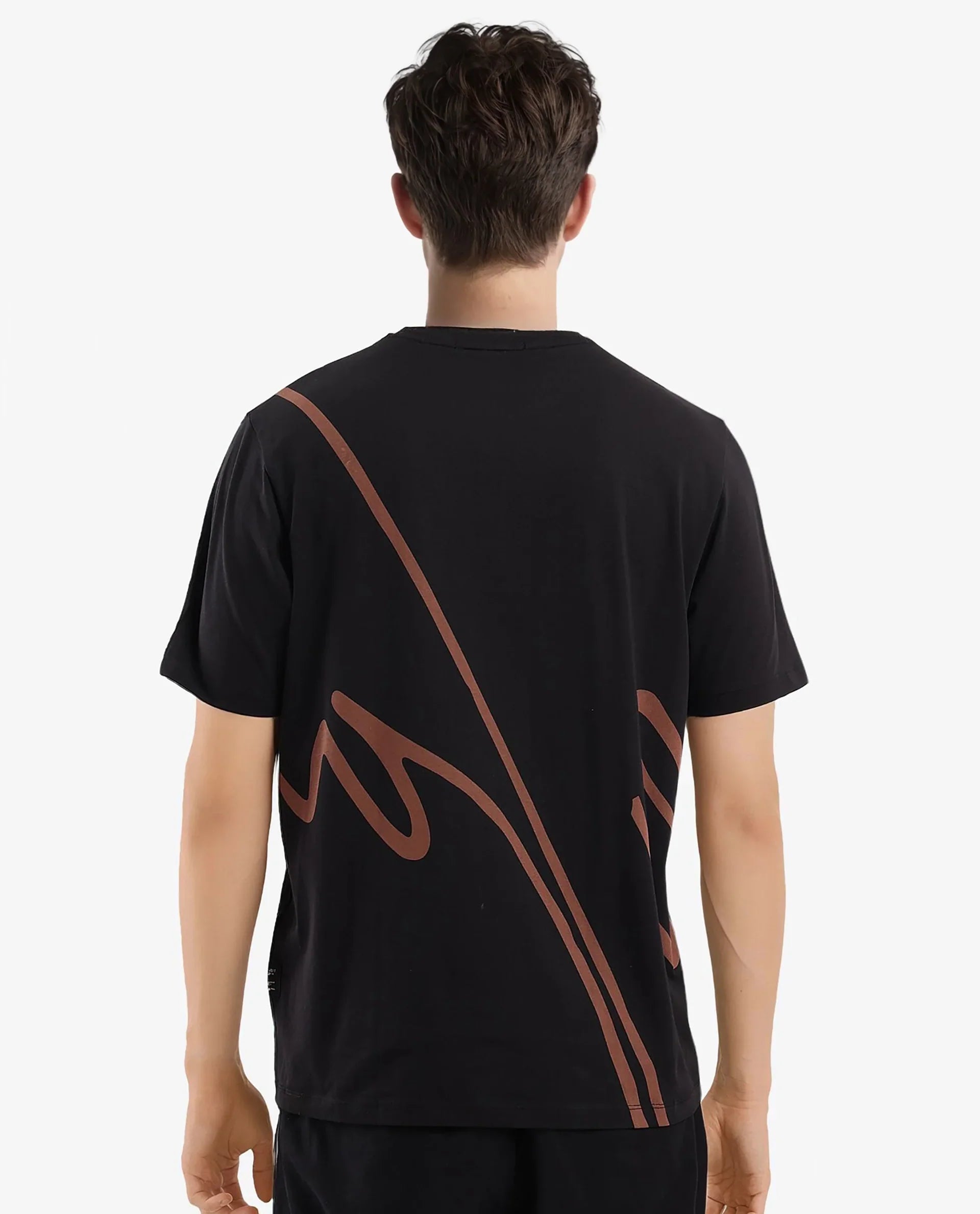 Men's Black Casual Regular Fit Printed Half Sleeves Tshirt