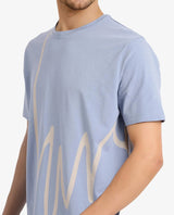 Men's Blue Casual Regular Fit Printed Half Sleeves Tshirt
