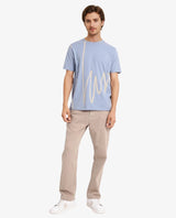 Men's Blue Casual Regular Fit Printed Half Sleeves Tshirt