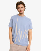 Men's Blue Casual Regular Fit Printed Half Sleeves Tshirt