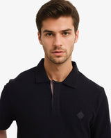 Men's Black Casual Regular Fit Solid Half Sleeves Polo Tshirt