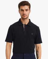 Men's Black Casual Regular Fit Solid Half Sleeves Polo Tshirt