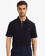 Men's Black Casual Regular Fit Solid Half Sleeves Polo Tshirt
