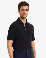 Men's Black Casual Regular Fit Solid Half Sleeves Polo Tshirt