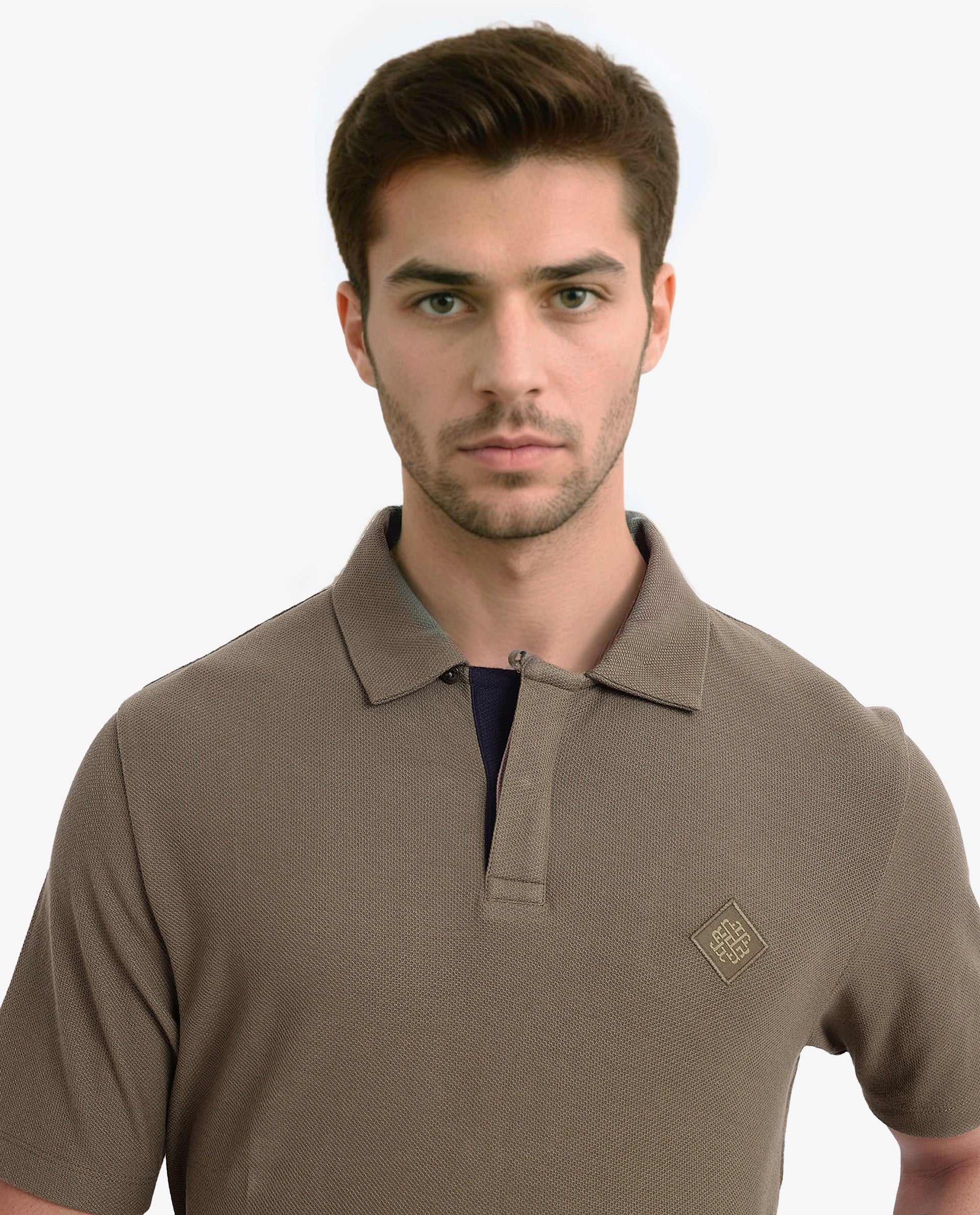 Men's Green Casual Regular Fit Solid Half Sleeves Polo Tshirt