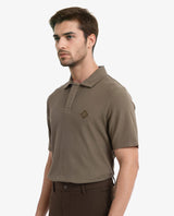 Men's Green Casual Regular Fit Solid Half Sleeves Polo Tshirt