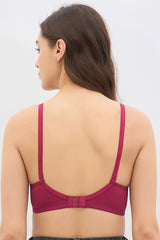 Women's Red Solid Polyamide Bra