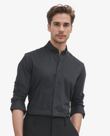 Men's Black Formal Regular Fit Solid Full Sleeves Shirt