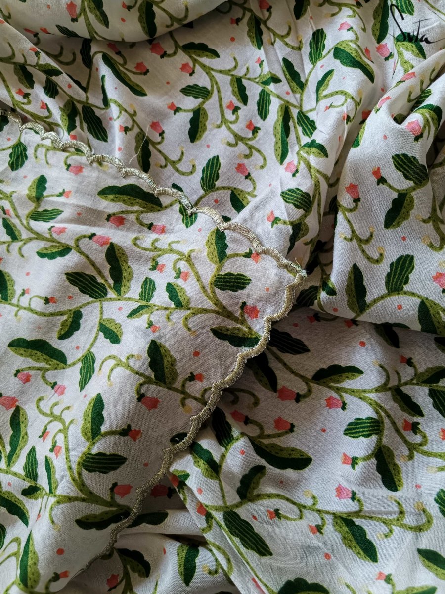 Women's White Cotton Silk Saree