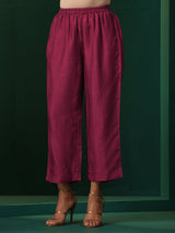 Women's Mauve Casual Solid Kurta Set