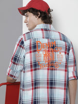 Men's Regular Fit Checkered Full Sleeves Cutaway Collar Casual Over Shirt