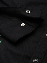 Men's Black Casual Regular Fit Floral Full Sleeves Shirt