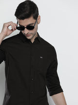 Men's Slim Fit Solid Full Sleeves Spread Collar Casual Shirt