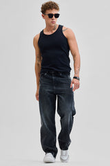 Men's Charcoal Grey Loose Fit Jeans