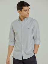 Men's Grey Casual Regular Fit Solid Full Sleeves Shirt