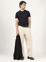 Men's Black Casual Regular Fit Solid Half Sleeves Tshirt