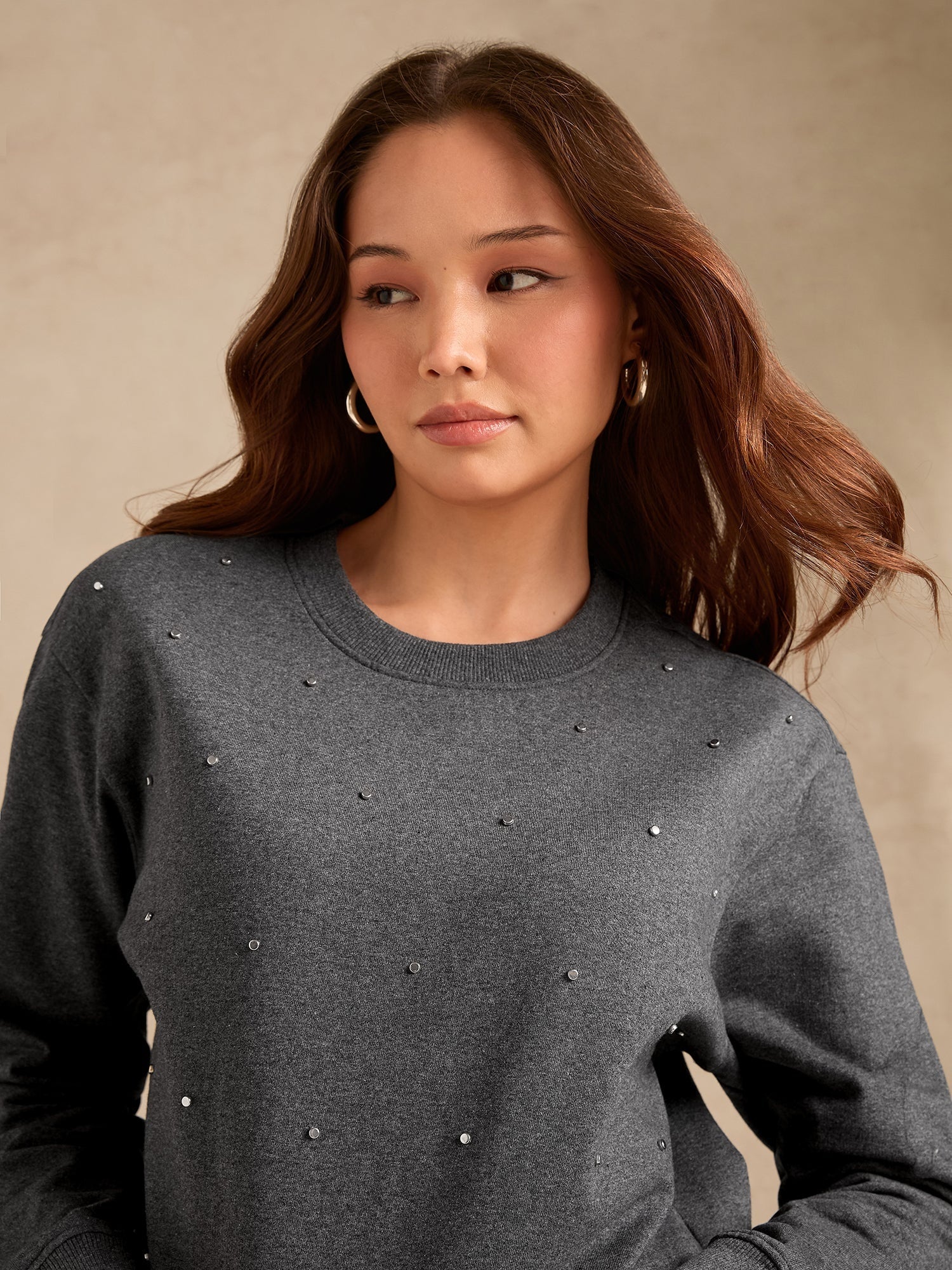 Women's Grey Typographic Sweatshirt