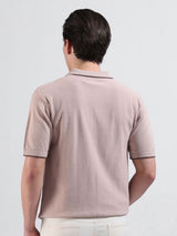 Men's Slim Fit Textured Polo Collar Tshirt