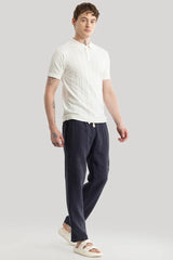 Men's Beige Casual Slim Fit Printed Half Sleeves Polo Tshirt