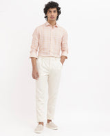 Men's Pink Casual Regular Fit Printed Full Sleeves Shirt