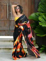 Women's Black Modal Viscose Saree