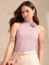 Women's Pink Party Solid Sleeveless Tank