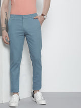 Men's Slim Fit Solid Mid Rise Stretchable Chinos
