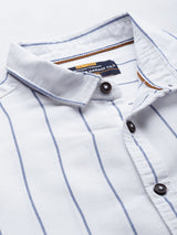 Men's Regular Fit Striped Full Sleeves Cutaway Collar Casual Shirt