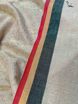 Women's White Cotton Zari Saree