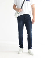 Men's Blue Casual Slim Fit Solid Jeans