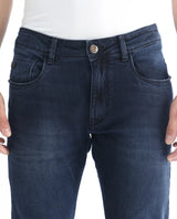 Men's Blue Casual Slim Fit Solid Jeans