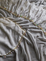 Women's White Mul Modal Saree