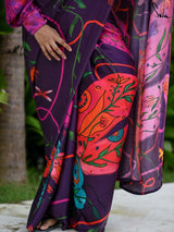 Women's Purple Modal Viscose Saree