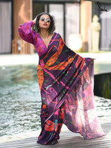 Women's Purple Modal Viscose Saree
